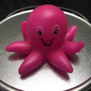 Octopus Water Squirt Rubber Toy Pink - 2" Bath Play Display Collect
